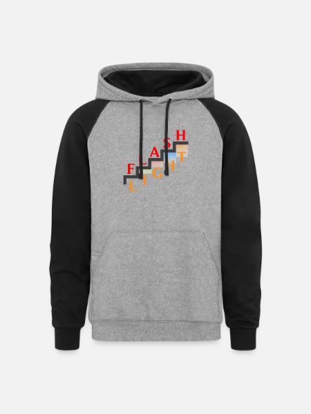 FLASH LIGHT - Unisex Colorblock Hoodie - heather gray/black