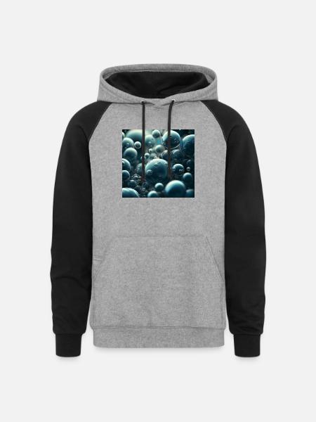 Funny bubbles - Unisex Colorblock Hoodie - heather gray/black