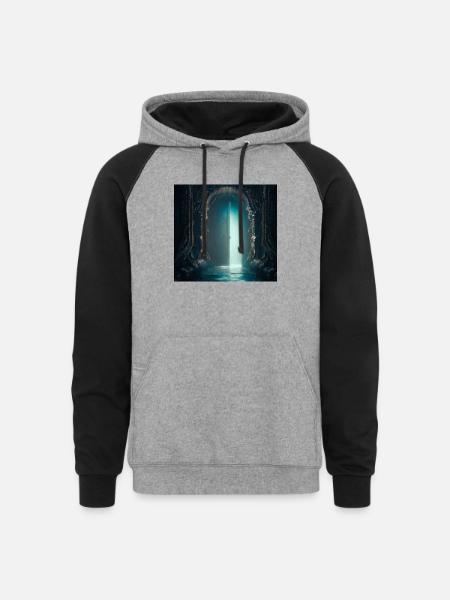 Secret gate - Unisex Colorblock Hoodie - heather gray/black