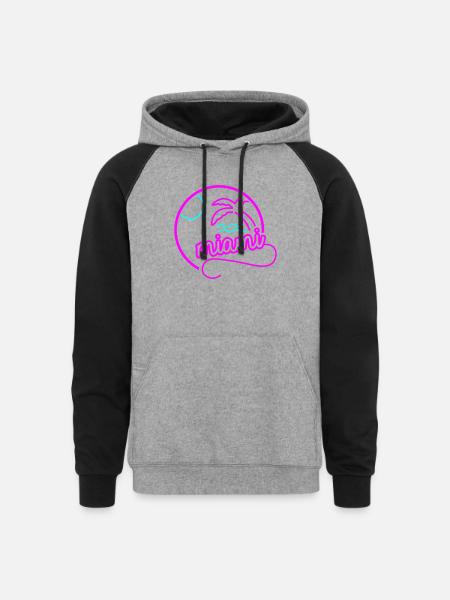 miami 001 - Unisex Colorblock Hoodie - heather gray/black