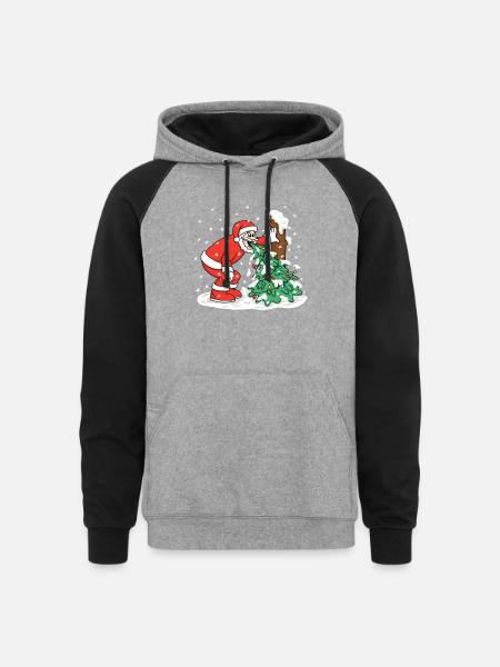 Surprise - Unisex Colorblock Hoodie - heather gray/black