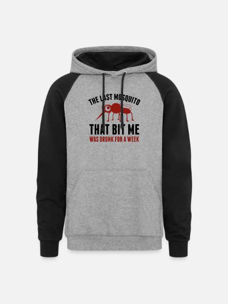 Drunk Mosquito - Unisex Colorblock Hoodie - heather gray/black