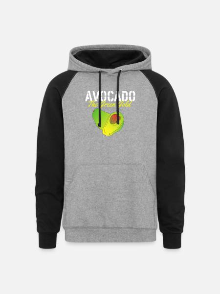 Avocado The Green Gold - Unisex Colorblock Hoodie - heather gray/black