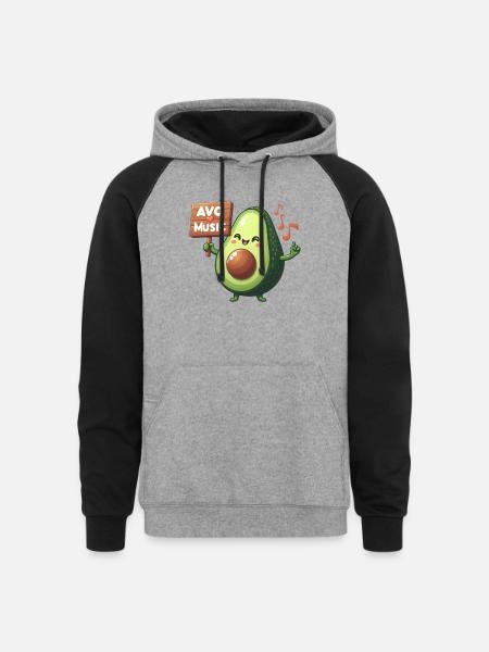 Avo love music - Unisex Colorblock Hoodie - heather gray/black