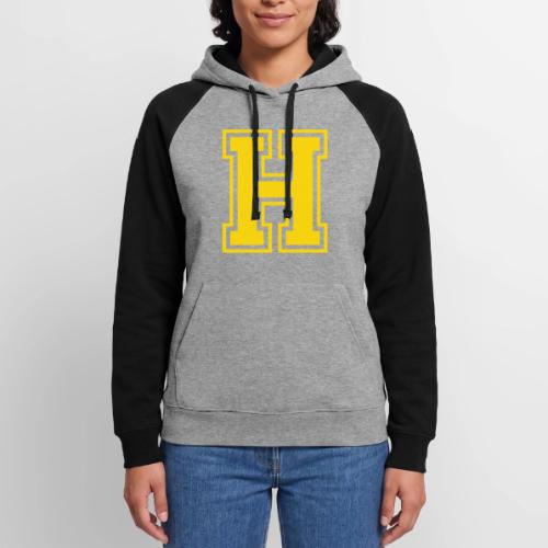 Letter H – Capital Athletic Alphabet Monogram - Unisex Colorblock Hoodie