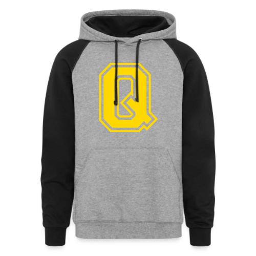 Letter Q – Capital Athletic Alphabet Monogram - Unisex Colorblock Hoodie