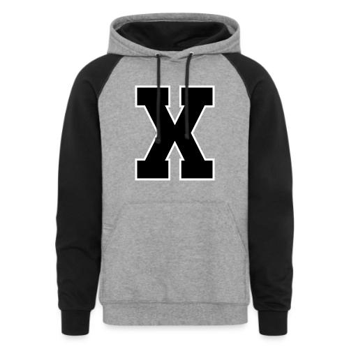 Varsity Letter X Athletic Monogram - Unisex Colorblock Hoodie