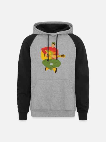 Music graphics tshirt - Unisex Colorblock Hoodie - heather gray/black