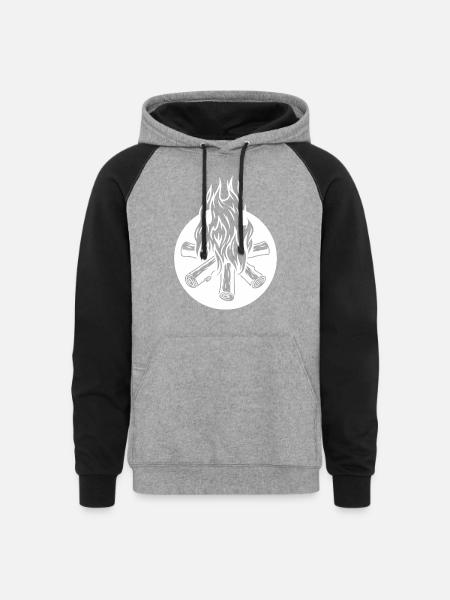 BONFIRE WHITE - Unisex Colorblock Hoodie - heather gray/black