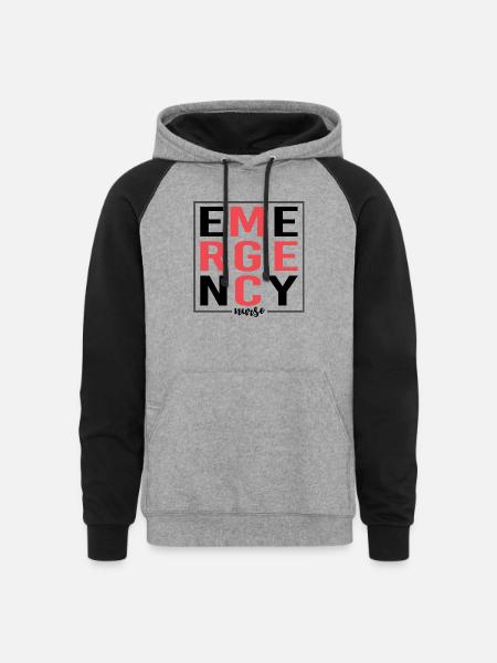 Emergency Nurse - Unisex Colorblock Hoodie - heather gray/black