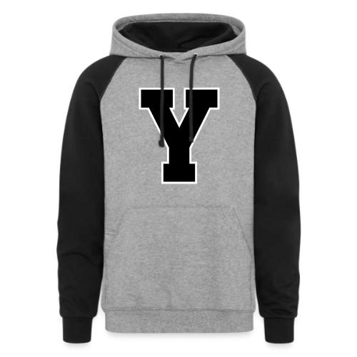 Varsity Letter Y Collegiate Alphabet Art - Unisex Colorblock Hoodie