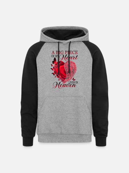 Heart Piece - Unisex Colorblock Hoodie - heather gray/black