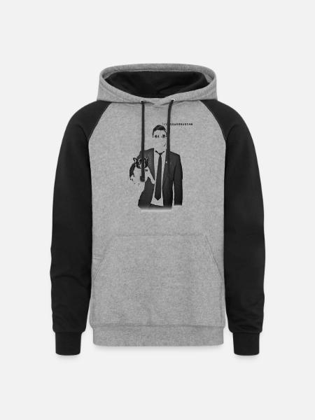 LCD Sound System - Unisex Colorblock Hoodie - heather gray/black