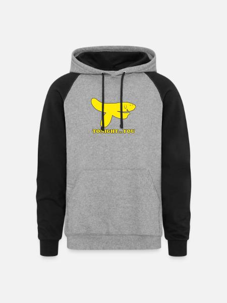 Hand Banana - Unisex Colorblock Hoodie - heather gray/black