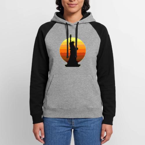 USA: Golden Horizon Liberty - Unisex Colorblock Hoodie
