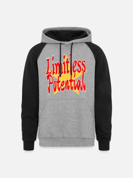 Limitless Potential - Unisex Colorblock Hoodie - heather gray/black