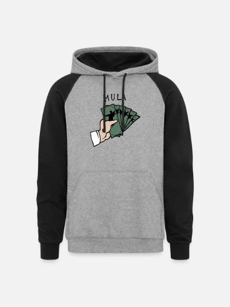 Mule Mula - Unisex Colorblock Hoodie - heather gray/black