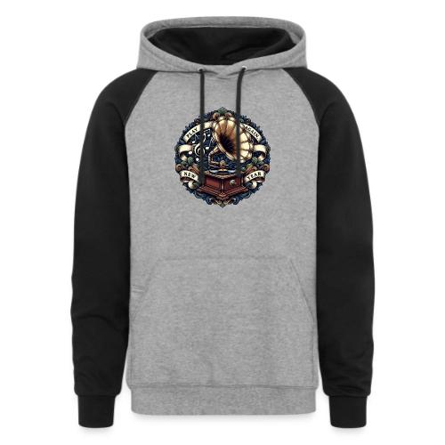 Ornate Phonograph T-Shirt - Unisex Colorblock Hoodie