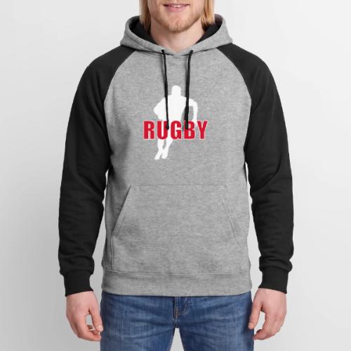 Bold Rugby Action Silhouette - Unisex Colorblock Hoodie