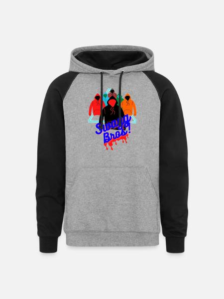 swag bros - Unisex Colorblock Hoodie - heather gray/black