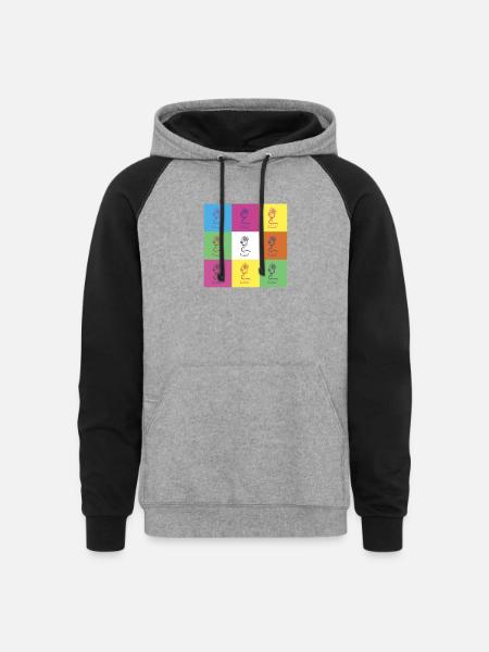 Microphone design - Unisex Colorblock Hoodie - heather gray/black
