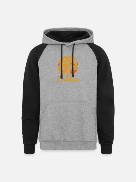 Be Somebody – Motivation Tee - Unisex Colorblock Hoodie - heather gray/black