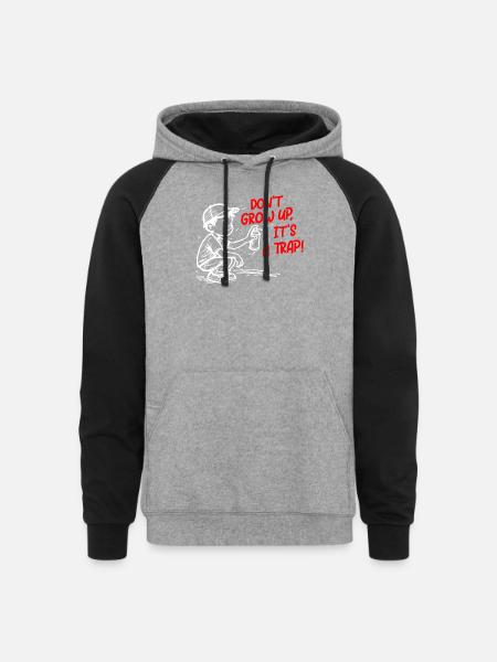 It's a trap - Unisex Colorblock Hoodie - heather gray/black