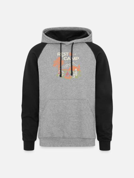 Rest in Camp - Unisex Colorblock Hoodie - heather gray/black