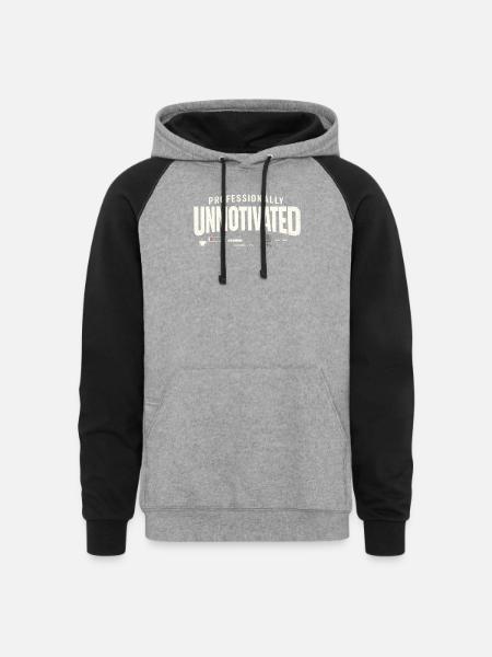 Professionally Unmotivated - Unisex Colorblock Hoodie - heather gray/black