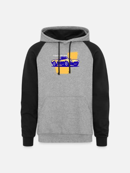 Enjoying_My_Ride - Unisex Colorblock Hoodie - heather gray/black