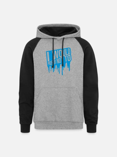 I prefer not to - Unisex Colorblock Hoodie - heather gray/black