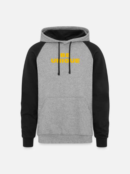 Be unique - Unisex Colorblock Hoodie - heather gray/black