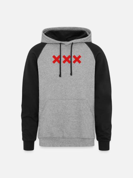 Amsterdam - Unisex Colorblock Hoodie - heather gray/black