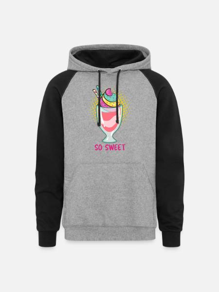 So sweet - Unisex Colorblock Hoodie - heather gray/black