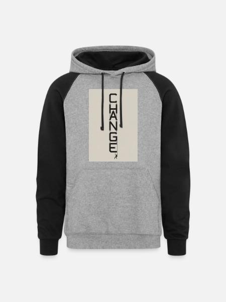 Vertical Change Rope Art - Unisex Colorblock Hoodie - heather gray/black