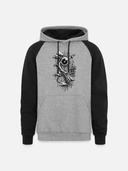 Reality Is Just Another Dream - Unisex Colorblock Hoodie - heather gray/black