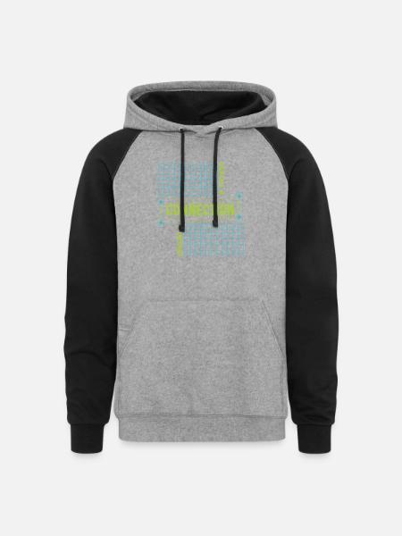 Invent a Connection - Unisex Colorblock Hoodie - heather gray/black