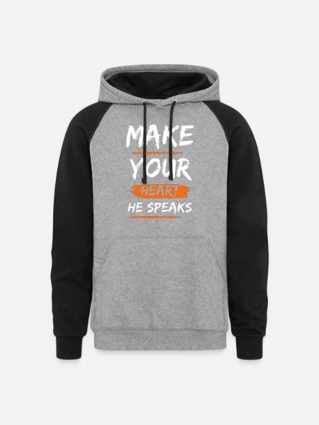 Your heart speaks - Unisex Colorblock Hoodie - heather gray/black