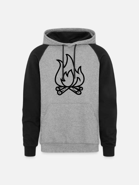 bonfire - Unisex Colorblock Hoodie - heather gray/black