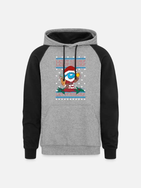 The Smurfs Papa Smurf Let It Smurf - Unisex Colorblock Hoodie - heather gray/black