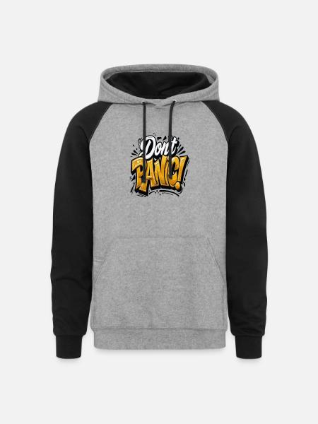 Don’t Panic Bold - Unisex Colorblock Hoodie - heather gray/black