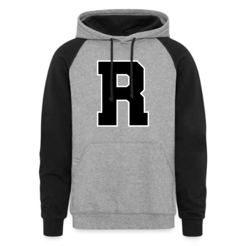 Varsity Letter R Athletic Monogram - Unisex Colorblock Hoodie