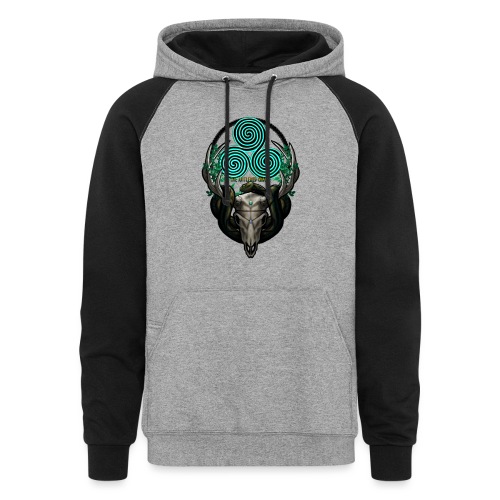 The Antlered Crown (Color Text) - Unisex Colorblock Hoodie