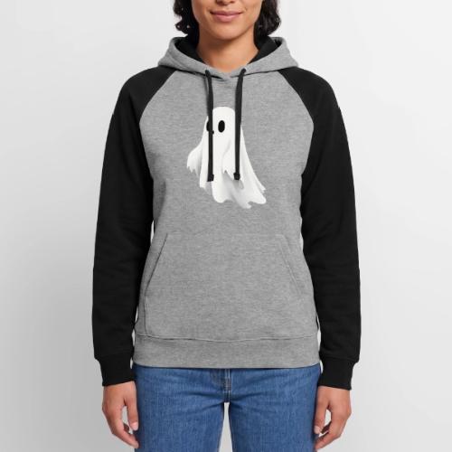 Cute Ghost Cartoon Design - Unisex Colorblock Hoodie