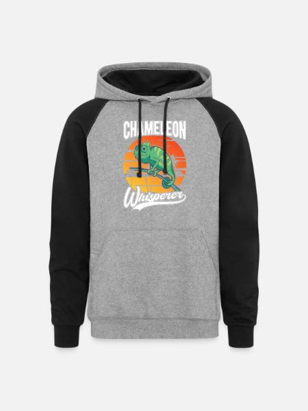 Chameleon Whisperer - Unisex Colorblock Hoodie - heather gray/black