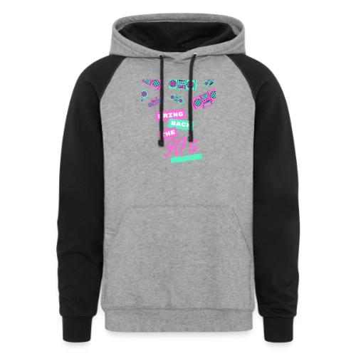 Bring Back The 90s Nostalgia Design| Retro 90s Art - Unisex Colorblock Hoodie