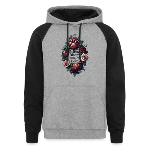 Eternal Bloom Timeless Love Entwined Hearts T-Shir - Unisex Colorblock Hoodie