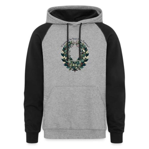 Crowned by Your Love Forever Laurel Wreath T-Shirt - Unisex Colorblock Hoodie