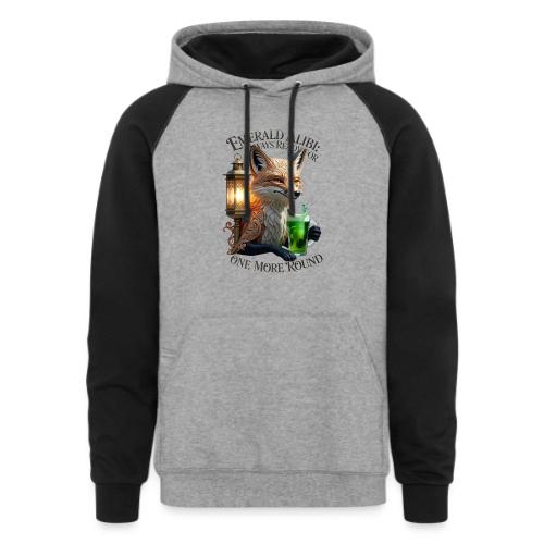 Emerald Alibi Fox Graphic Tee - Unisex Colorblock Hoodie