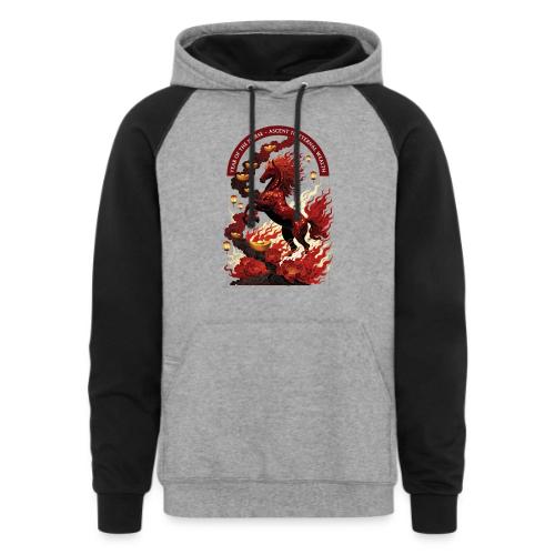Year of the Horse Rise T Shirt,Lunar New Year Gift - Unisex Colorblock Hoodie